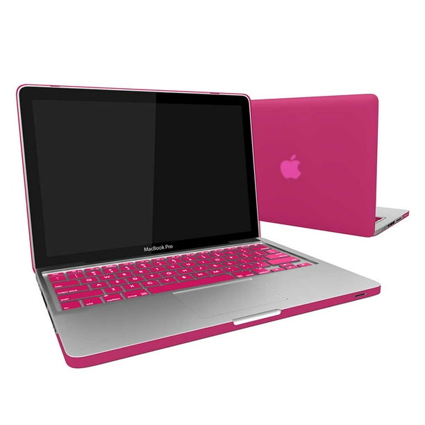Rubberized Hard Shell Case Cover Keyboard Cover Macbook Pro 13 Inch A1278 Hot Pink Walmart Com Walmart Com