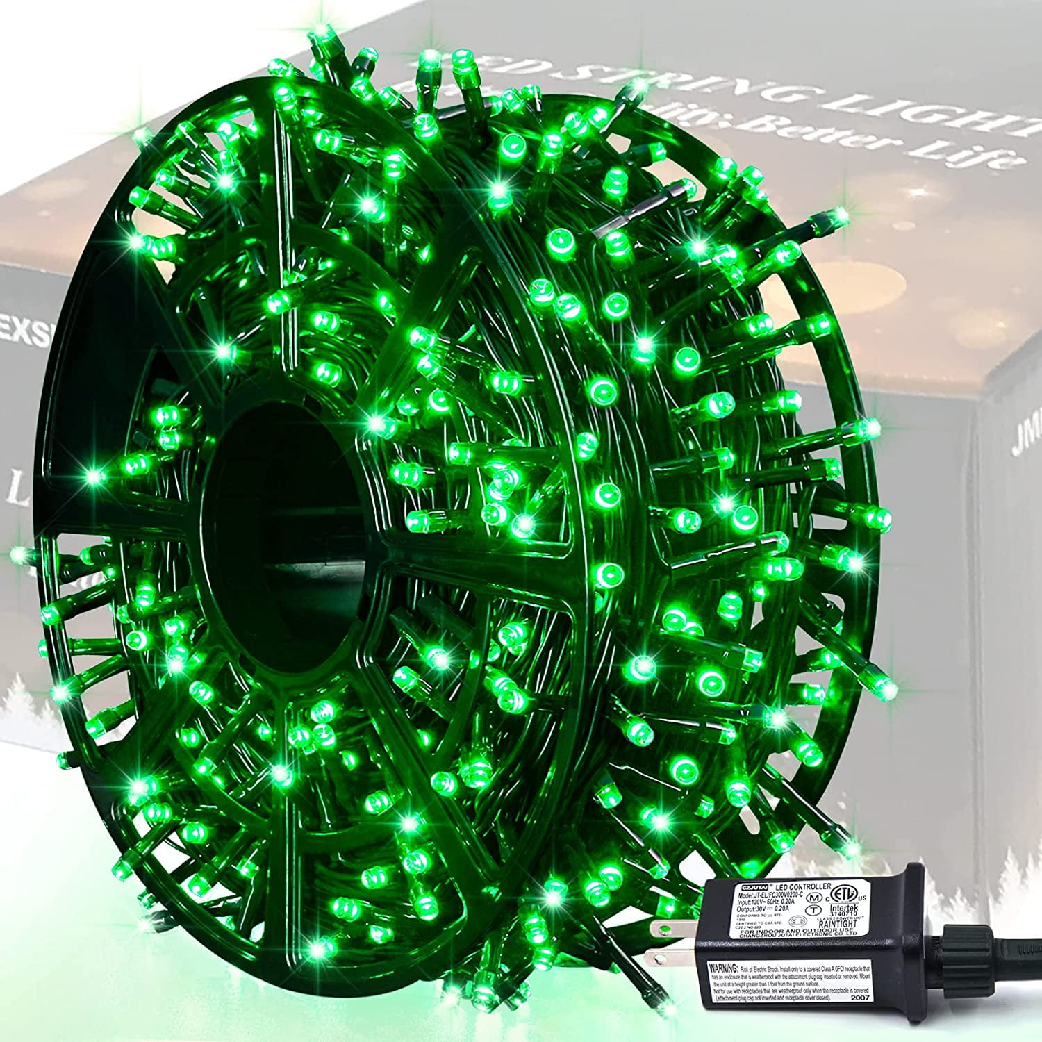 JMEXSUSS Green Lights Outdoor, 173ft 500 LED Waterproof Christmas