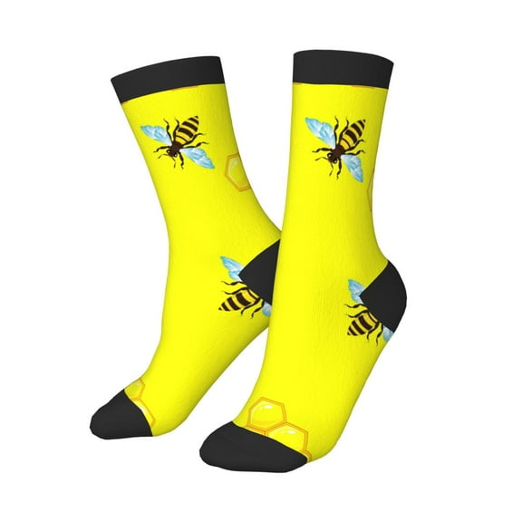 Kids Boys Girls Socks Fun Novelty Toddler Socks Funny Crew Children Teenage Soccer Socks Bees Honeycombs Pattern