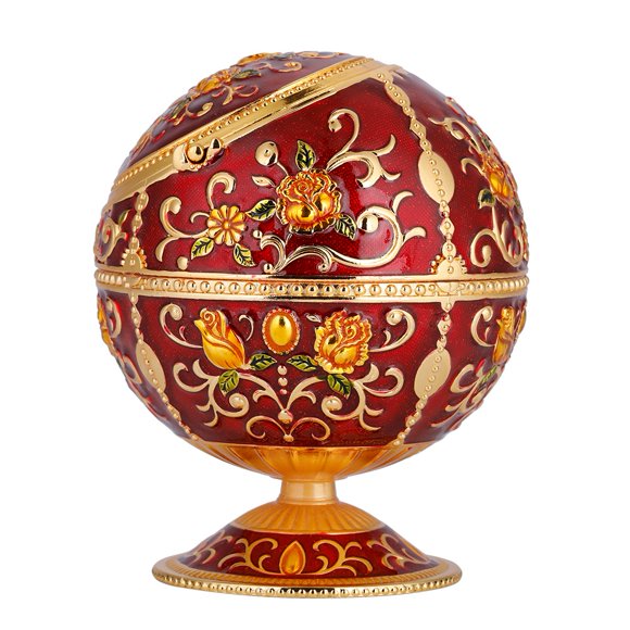 Mini cenicero portátil con bola redonda de metal, decoración de regalo con patrón estampado (#01)