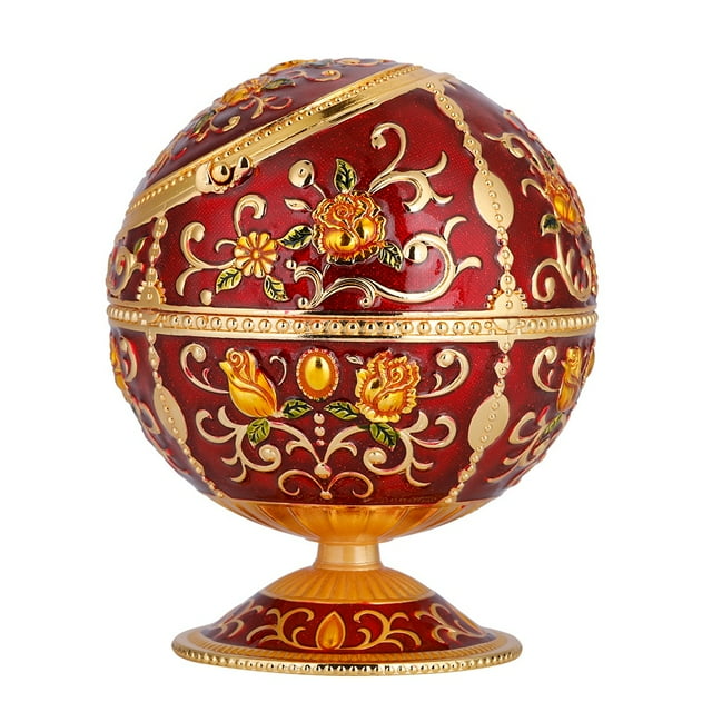 Mini cenicero portátil con bola redonda de metal, decoración de regalo con patrón estampado (#01)