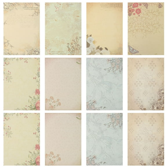 MasteelfCA 80pcs Vintage Writing Paper Antique Looking Papers Classic Aged Stationery Paper