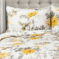 thumbnail image 3 of Lush Decor Penrose Floral Cotton Reversible Quilt, Full/Queen, Yellow/Gray, 3-Pc Set, 3 of 5