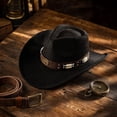 thumbnail image 6 of Qwertyu Cowboy Hat for Men Women Classic Cowgirl Hat Wide Brim Western Women Mens Cowboy Hats Cowgirl Hats Gifts Black, 6 of 6