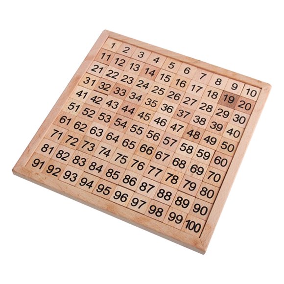 1 Set 1-100 Number Puzzle Children Early Education Puzzle Toy Wooden Puzzle Toy Funny Playing Toy for Kids Toddler Children
