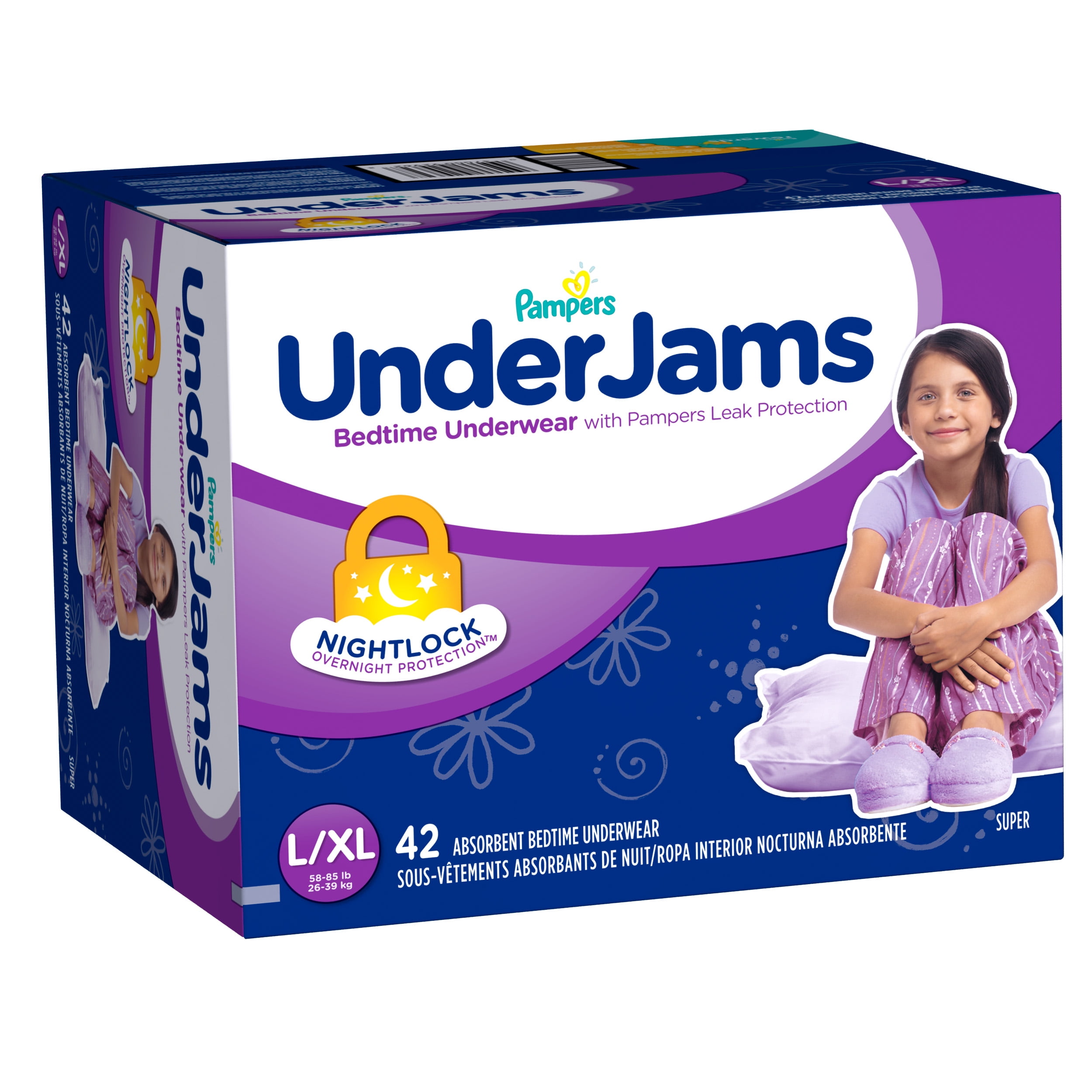 Pampers UnderJams Bedtime Underwear Girls, Size L/XL, 42 Ct