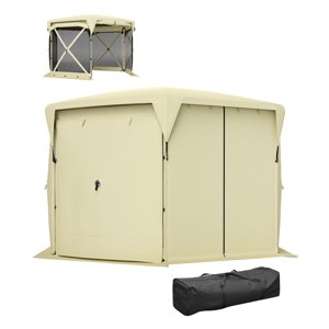11x11 Pop Up Gazebo Screen Tent Removable Roof Roll-up Panels Camping Tent