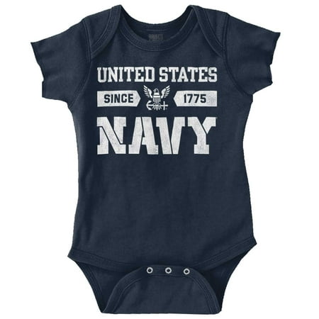 

United States Navy Since 1775 Romper Boys or Girls Infant Baby Brisco Brands 6M