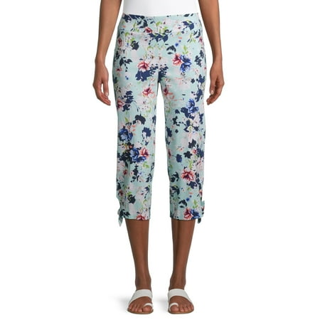 The Pioneer Woman Floral Tie Hem Capri Pants, Womens