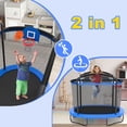 thumbnail image 4 of 6FT Toddler Trampoline with Basketball Hoop, SHINPT Indoor & Outdoor Trampoline with Safety Enclosure Net, Heavy-Duty Jumping Mat and No-Gap Design, Small Trampoline for Boys & Girls Ages 3+, Blue, 4 of 9