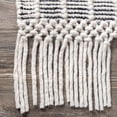 thumbnail image 3 of nuLOOM Serena Textured Prism Trellis With Tassels Wool Area Rug, 7' 6" x 9' 6", Gray, 3 of 4