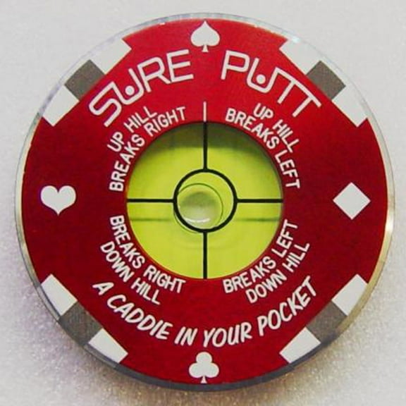 Sure Putt Pro-Golf Putting Aid and Green Reader, Red Poker Chip