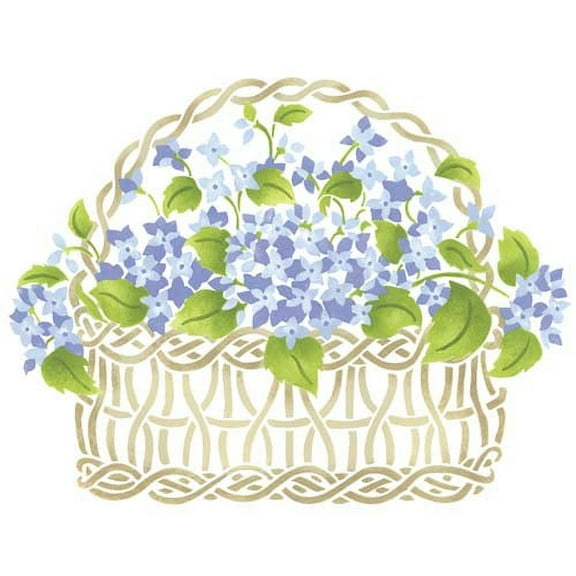Small Hydrangea Basket Wall Stencil SKU #2389 by Designer Stencils