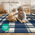 thumbnail image 4 of ODIKA 6'x9' Washable Area Rug Non-Slip, Chair-Friendly, Plaid Front Block Layout Featuring Symmetrical Field Layering for Dining Room, Under Table, Office Décor, 4 of 7