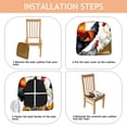thumbnail image 4 of Roosters and Leaves Seat Covers for Dining Room Chairs Set Of 6,Stretch Printed Washable Chair Seat Cover with Elastic Ties and Button,Removable Waterproof Couch Cushion Covers, 4 of 6