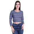 thumbnail image 1 of Moomaya Crop Tops à Col Rond pour Femmes Blouses en Jersey de Coton Imprimées T-Shirt, 1 of 4