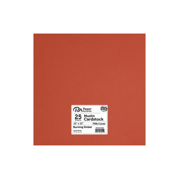 Cdstk Muslin 12x12 74lb Burning Ember