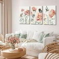 thumbnail image 2 of Pink Peony Floral Canvas WallButterfly Blossom Posters Prints Watercolor Bouquet Wall Decor Pictures For Living Room Classroom Bedroom Decoration Unframed, 2 of 6