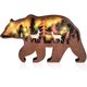 thumbnail image 1 of Adornos de animales de madera, manualidades de madera con decoración de animales del bosque 3D, figura de madera 3D con luces LED, escultura de madera retro para regalo de oficina en casa (oso) sin b JAMW Sencillez, 1 of 5