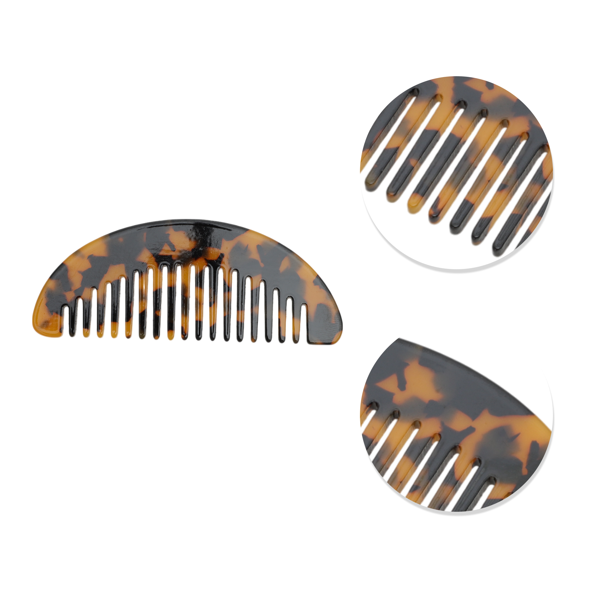 Unique Bargains 1 Pc Geometric Semicircle Wide Tooth Comb for All Hair Types Brown