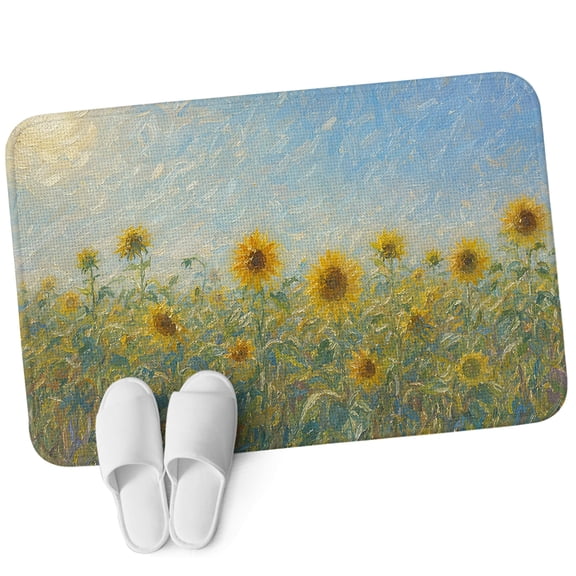 Front Door Mat 15.7"x23.6", Sunflower Field Non Slip Backing & Low Profile Doormats, Absorbent Muddy Dirt Trapper Door Mats for Front Back Door Entryway Summer Sky Landscape Rustic Wilderness