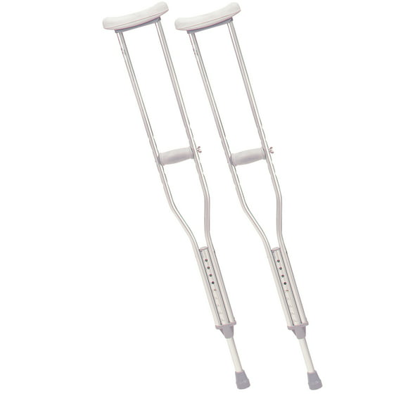 Drive Medical Walking Crutches with Underarm Pad and Handgrip, Adult, 1 Pair