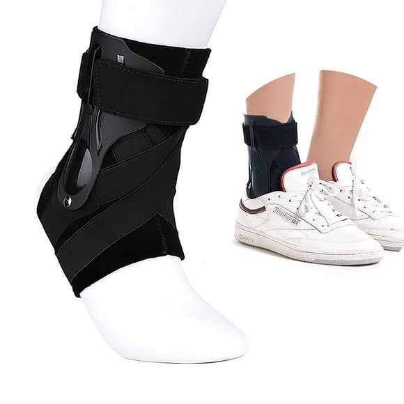 1 Pair-Splint (M) Ankle Sprain, Sport Ankle Brace with PE Panel, Adjustable Ankle Bandage for Ankle Sprains, Arthritis, Strains and Ankle Support