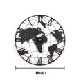 thumbnail image 3 of 36" Modern Silent Wall Clock, Nearly Silent Operation with Vintage Gold Numbers, Battery Operated for Convenient Placement in Living Room, Dining Room and Bedroom Decor, Stylish World Map Clock,Black, 3 of 7
