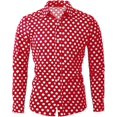 thumbnail image 1 of Camisa de hombre con lunares, camisas hawaianas de manga larga, camisa de moda para hombre y mujer, blusa con solapa, ropa para hombre, blusa cubana de un solo pecho, 1 of 6
