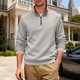 thumbnail image 5 of Ceisia Men's Casual Striped Half Button Round Neck Pullover with Pocket Daily Fashion Top Gift, 5 of 9