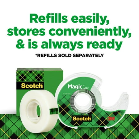 Scotch Magic Tape, 3/4 in. x 500 in., 4 Rolls