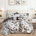 thumbnail image 5 of Intelligent Design Dorsey Floral Print Full/Queen Comforter Set in Black/White, 5 of 8