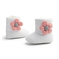 thumbnail image 2 of Mikilon Girls High Tube Flower Velvet Shoes Size 0-12 Months Solid Color Soft Sole Shoes Bow Thicken Warm Shoes, 2 of 3