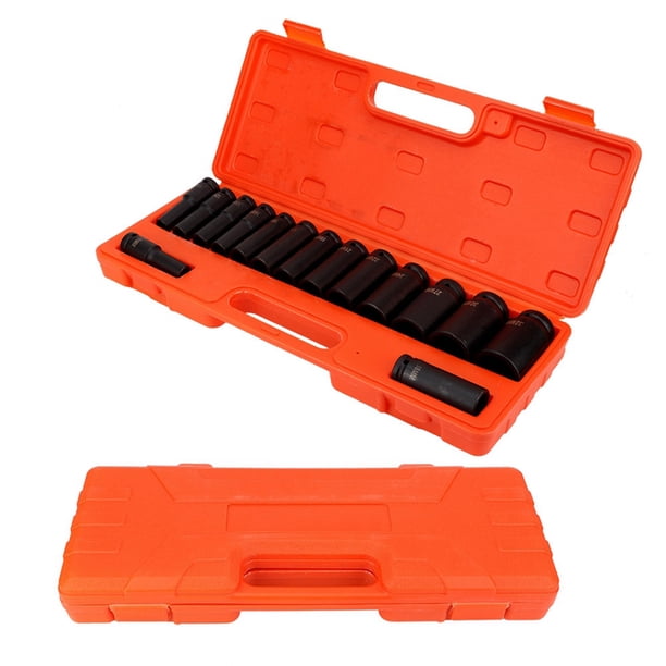 Juego De 15 Piezas De Herramientas De Enchufe De Impacto Profundo De 1/2 Pulgada, 10-32 Mm, Para Taller De Garaje