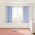 thumbnail image 3 of Mainstays Kids Spring Periwinkle and Metallic Silver Stars Sheer Overlay Blackout Rod Pocket with Back Tabs Single Curtain Panel, 38" W x 63" L, 3 of 7