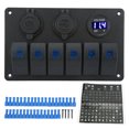 thumbnail image 2 of Panel De Interruptor Basculante Para Barco, Panel De Interruptor De Palanca De Monitoreo En Tiempo Real Con Voltímetro De Cargador USB Para Camión Para SUV, 2 of 7