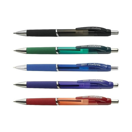 Staples Motiva Advanced Ink Retractable Ballpoint Pens Fine Assorted 5/PK 21520