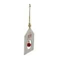 thumbnail image 4 of Northlight Rustic Wooden "JOY" with Bell Christmas Tag Ornament - 8" - Red and White, 4 of 6