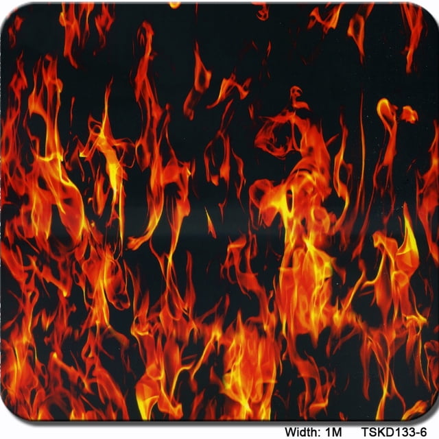 Film Hydrographique, Film d'Impression par Transfert d'Eau - Film Hydrographique à Trempage - Motif de Flammes - Haute Résolution, Film Hydrographique Graphique 1,0 Mètres Multicolore en Option, Facile à Utiliser