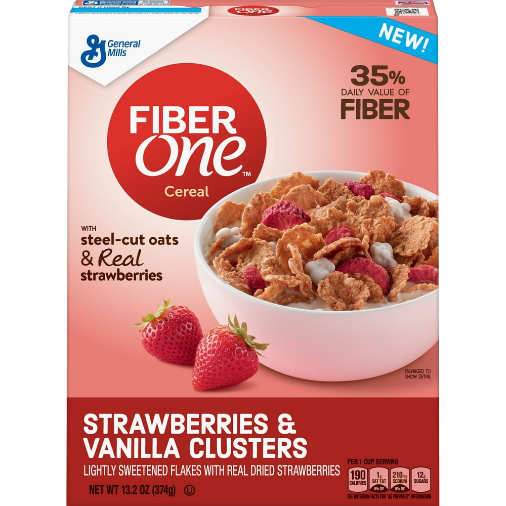 Fiber One Cereal, Strawberries and Vanilla Clusters, 13.2 oz Walmart