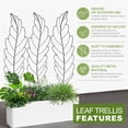 thumbnail image 6 of Bronkige 3Pack Leaf Metal Garden Trellis for Climbing Plants Outdoor, Metal Plant Trellis for Flowers Tomato Cucumber Rose Vegetable Support Garden Decoration, Black, 6 of 7