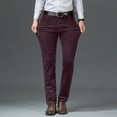 thumbnail image 7 of Dresfit Men's Corduroy Pants Elastic Waist Big and Tall Chinos Pants Pleated Front Formal Dress Pants Slim Fit Stretch Solid Color Stretch Suit Pants (no belt) Wine 38, 7 of 7
