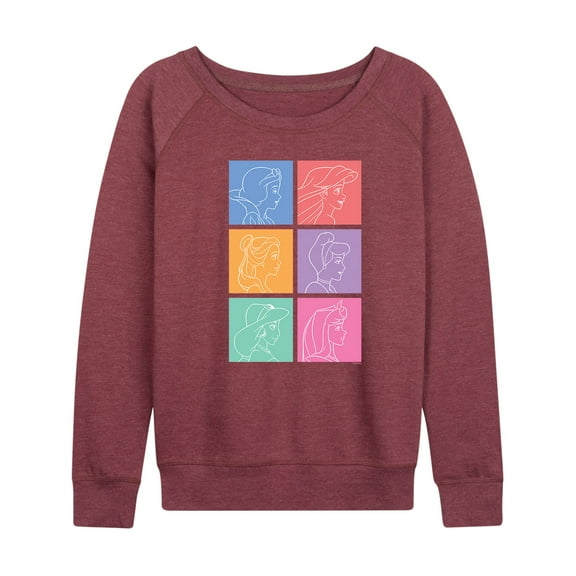 Disney Princess - Princess Grid - Women's Lightweight French Terry Long Sleeve Shirt