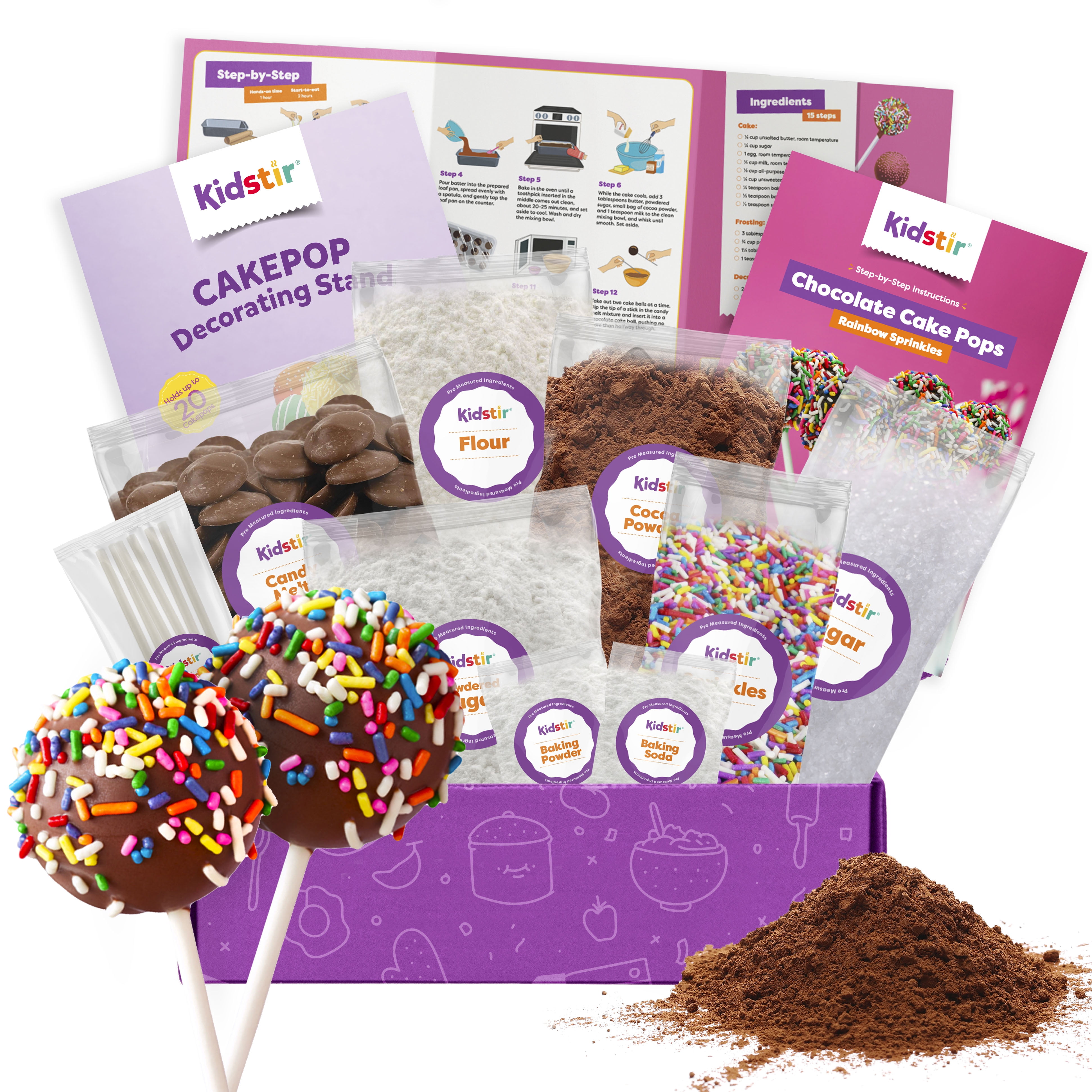 Baketivity Dirt Pie Kids Baking Kit | Delicious Chocolate Cake Kids Baking Set for Girls & Boys | Baking Set for Kids with Pre-Measured Ingredients