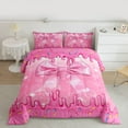 thumbnail image 2 of jejeloiu Kawaii Cartoon Bow Twin Comforter Sets,Pink Ice Cream Pattern Bedding Set For Girl Kids Reversible 2 Pieces, 2 of 8