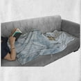thumbnail image 6 of Christmas Soft Flannel Fleece Blanket, Snow Falling in the Park on a Cold Winter Day Birds Lanterns Xmas Season Picture, Cozy Plush for Indoor and Outdoor Use, 70" x 90", Blue White, by Ambesonne, 6 of 6