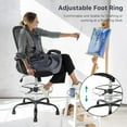 thumbnail image 6 of HYLONE Drafting Chair Tall Office Chair High-Back Mesh Standing Desk Stool with Adjustable Footrest Ring and Flip-Up Arms (Black), 6 of 8