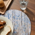 thumbnail image 3 of Blue Brown Forest Round 13 Inch Placemats Set of 2, Modern Oil Painting Art HeatResistant Non Slip Place Mats for Dining Table, Wipeable Braided Kitchen Table Mats for Housewarming, 3 of 9