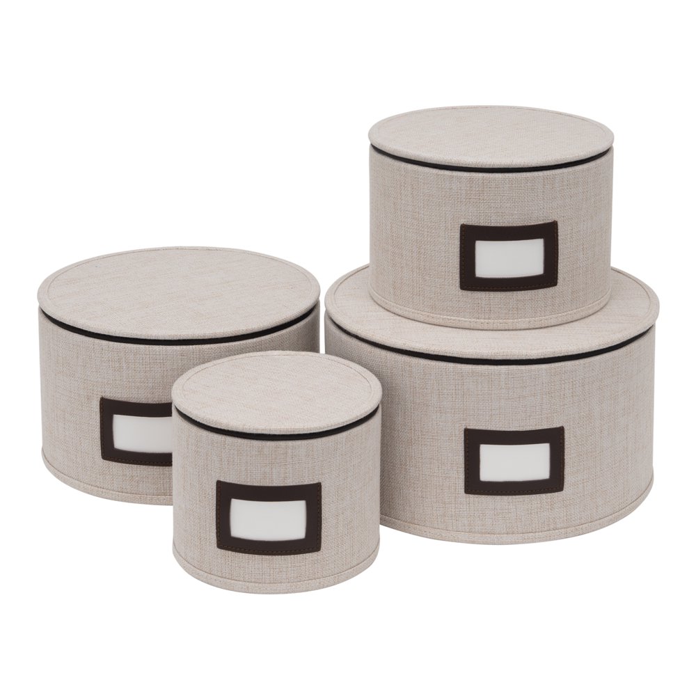 Dinnerware Storage Containers Set of 4, Storage Containers Protect Dishes, Comes with Felt Plate