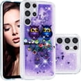thumbnail image 3 of Glitter Case for Samsung S24 Ultra, Galaxy S24 Ultra Liquid Case Cute Pink Moving Liquid Floating Sparkle Girls Women Clear Soft TPU Protective Cover for Samsung Galaxy S24 Ultra Couple Owls, 3 of 12